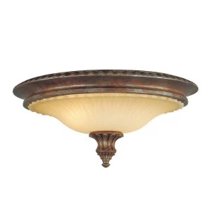 Image of 2 Light Flush Mount Ceiling Light British Bronze, E27
