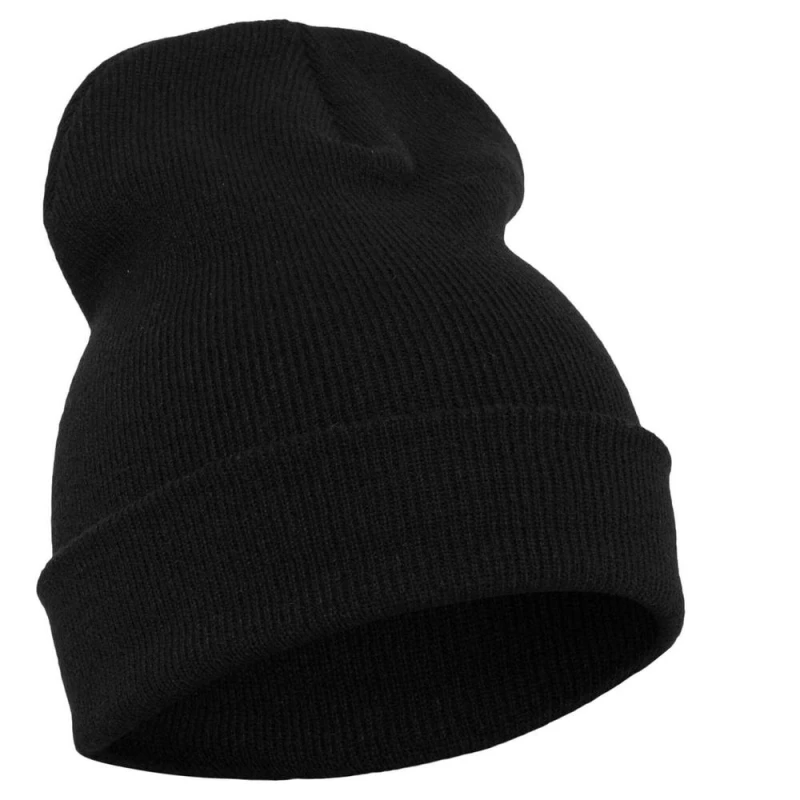 Image of Flexfit Mens Knitted Cuffed Beanie in Black Male One Size
