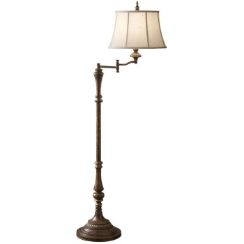 Image of Gibson - 1 Light Floor Lamp Antique Brown, E27 - Elstead