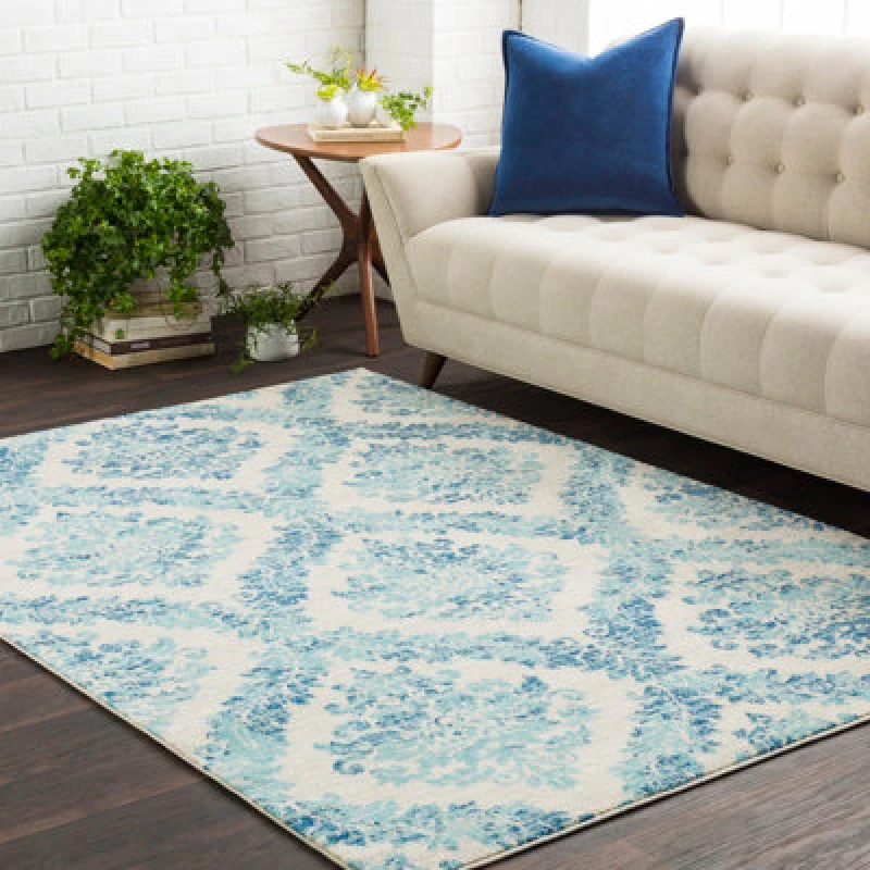 Image of Livabliss Vintage Oriental Boho Teal Malti Area Rug 200 X 275cm - Easy Care, Non Shedding, Ideal For Living Room & Bedroom