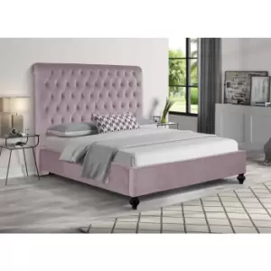 Image of Fiona Bed Double Plush Velvet Pink