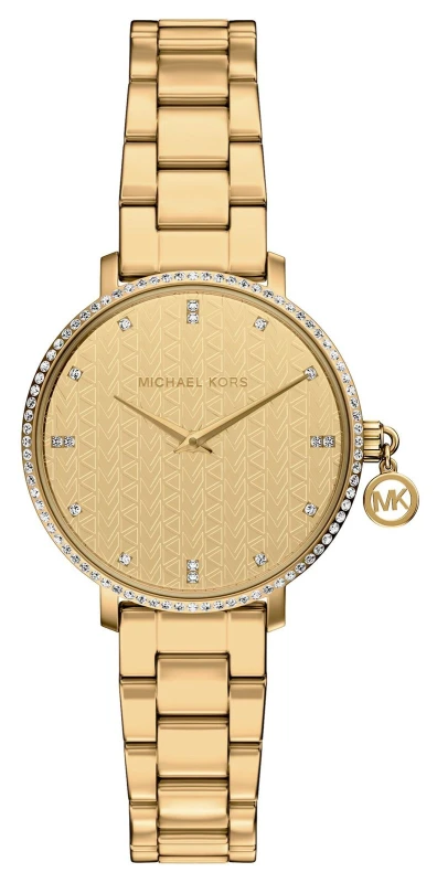 Image of Michael Kors MK7572 Pyper Crystal (32mm) Gold Patterned Dial Watch