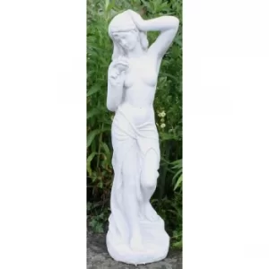 Image of Stone Effect Lady With Rose Statue