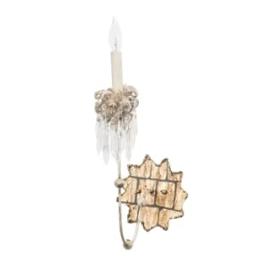 Image of Venetian 1 Light Indoor Candle Wall Light Beige, Gold, E14
