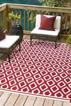 Image of Diamond Terrace Multi Purpose Rug - Size: 80x150cm - Red