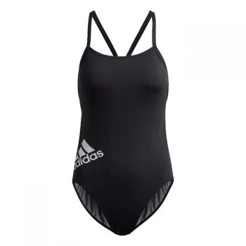Image of adidas Logo Swimsuit Womens - Black / White
