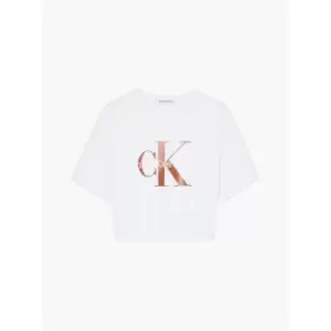 Image of Calvin Klein Jeans Bronze Monogram T-Shirt - White