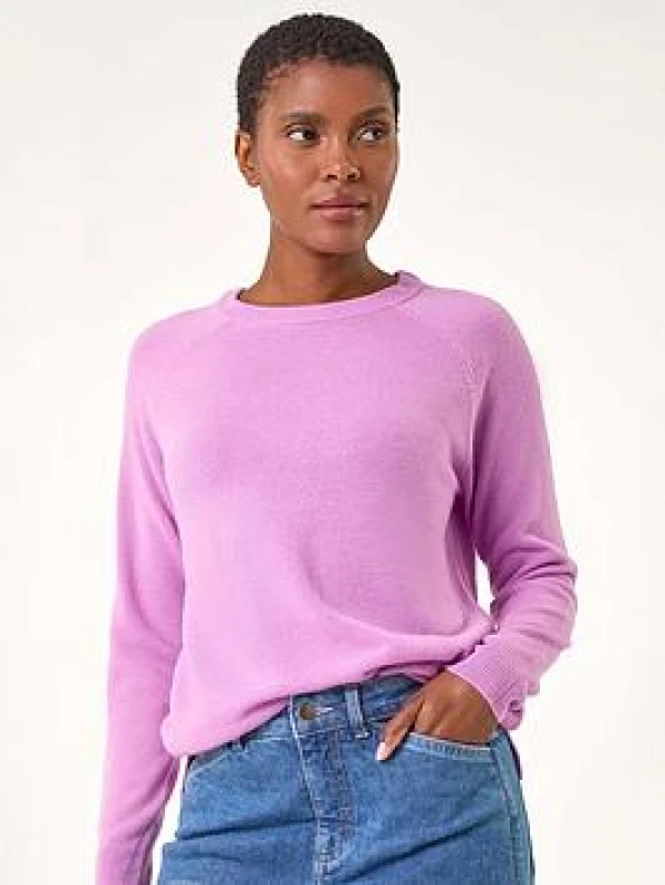 Image of Roman Plain Soft Crew Neck Jumper Mauve