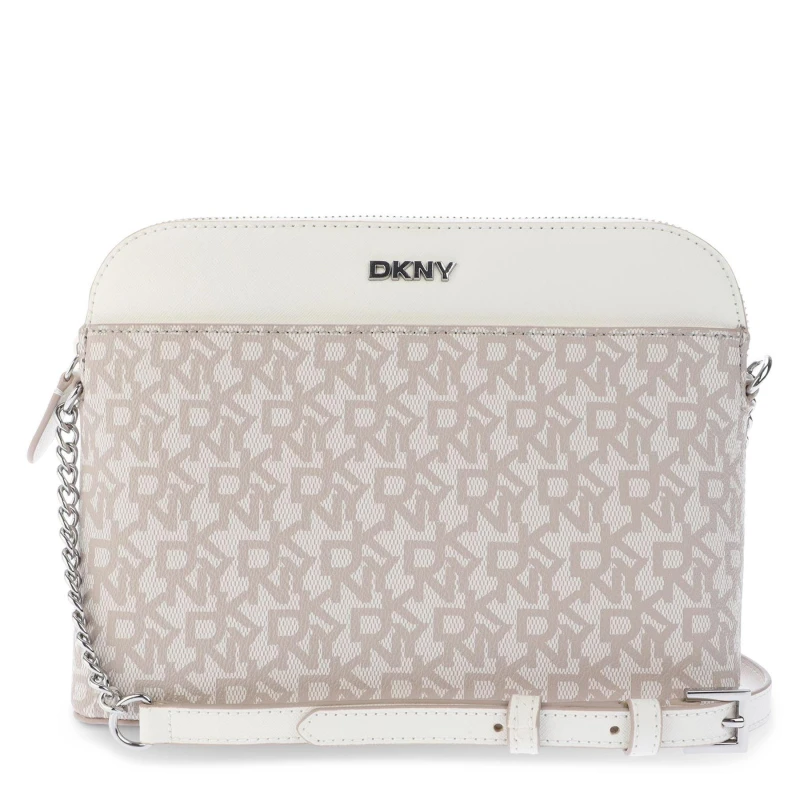 Image of DKNY Bridger Dome Top Zip Shoulder Cross Body Bag Beige female One Size