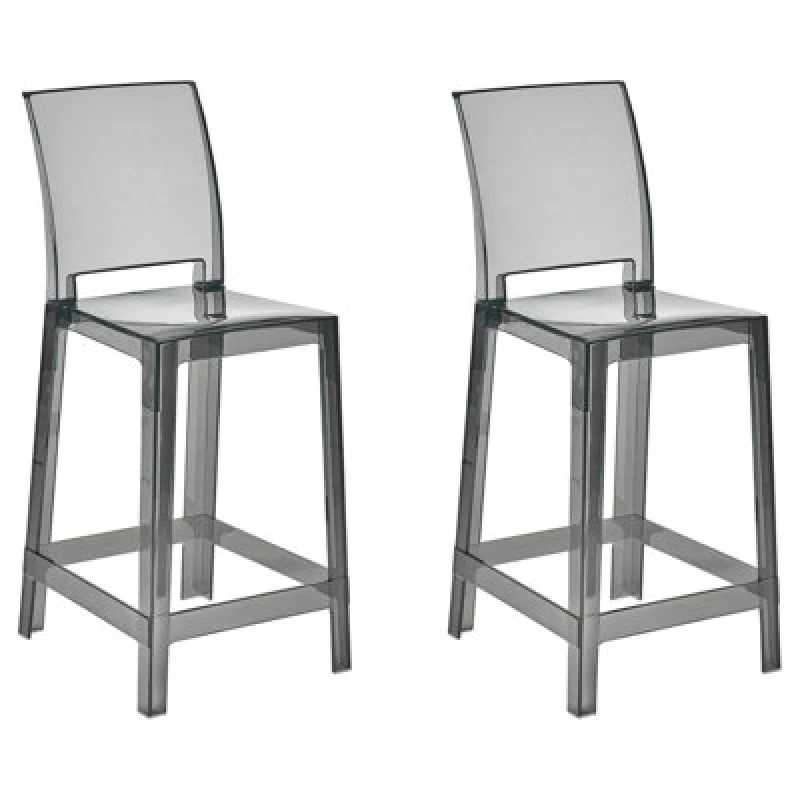 Image of Beliani Set Of 2 Bar Chairs Wellington Black