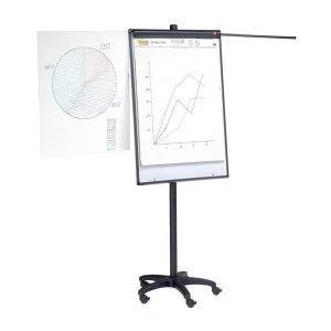 Image of 5 Star Office Mobile Executive Easel Magnetic with Extension Arms Capacity A1 Grey