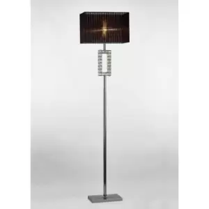 Image of Florence Renctangle floor lamp with Black shade 1 bulb polished chrome / crystal