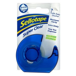 Image of Sellotape Super Clear 18mm x 15m with Dispenser