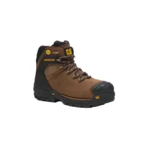 Image of Caterpillar Mens Excavator Grain Leather Safety Boots (9 UK) (Brown) - Brown