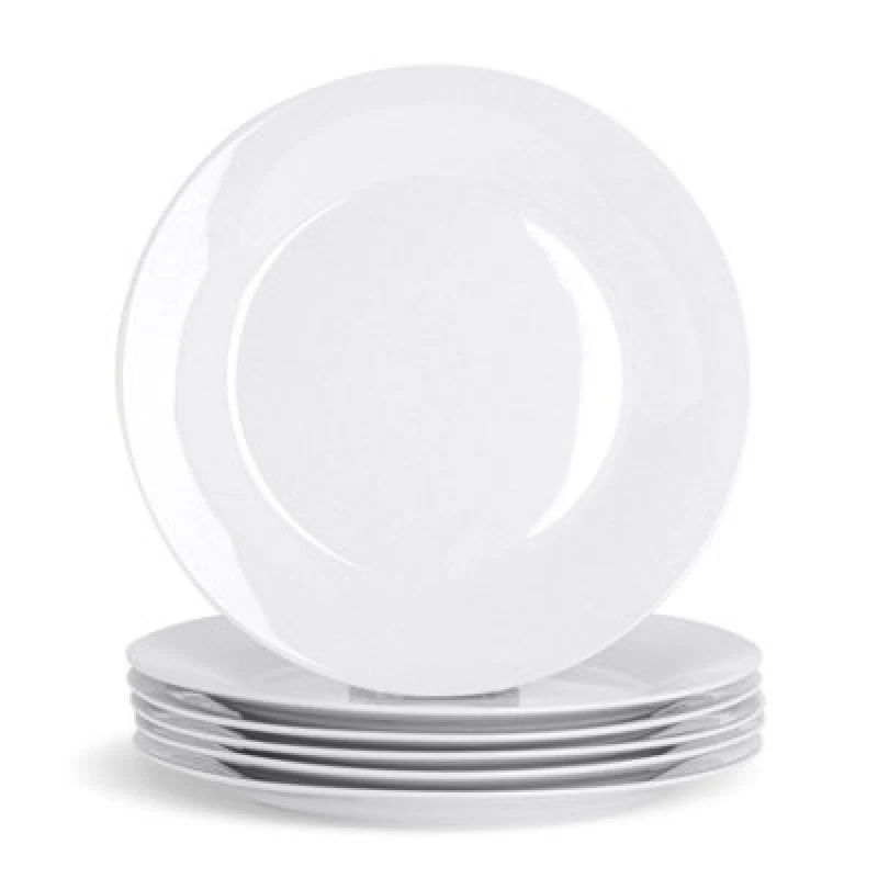 Image of Argon Tableware Classic White Dinner Plates 27cm Pack of 6 White