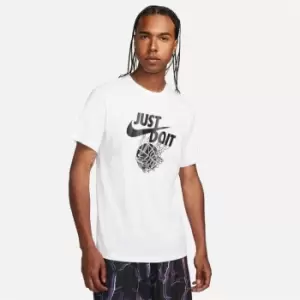 Image of Nike Dri-FIT Mens Just Do It Basketball T-Shirt - White