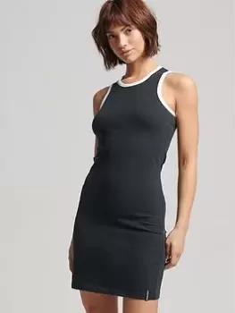 Image of Superdry Vintage Racer Back Dress - Eclipse Navy/optic, Blue, Size 14, Women
