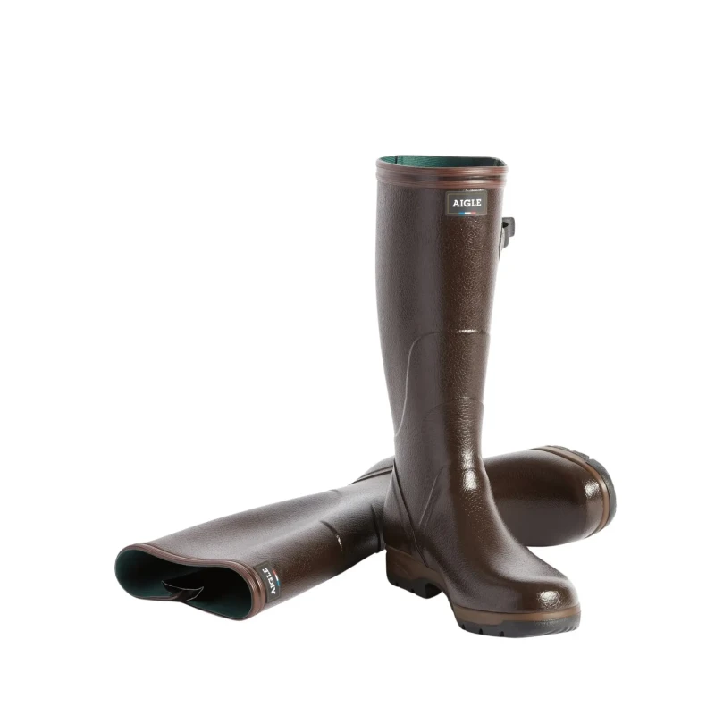 Image of Aigle Terra Pro Vario Rubber Mens Calf Length Boots - Brun - Size:UK 7.5