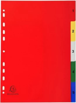Image of Exacompta PP A4 Index 1-5 Colour Tabs