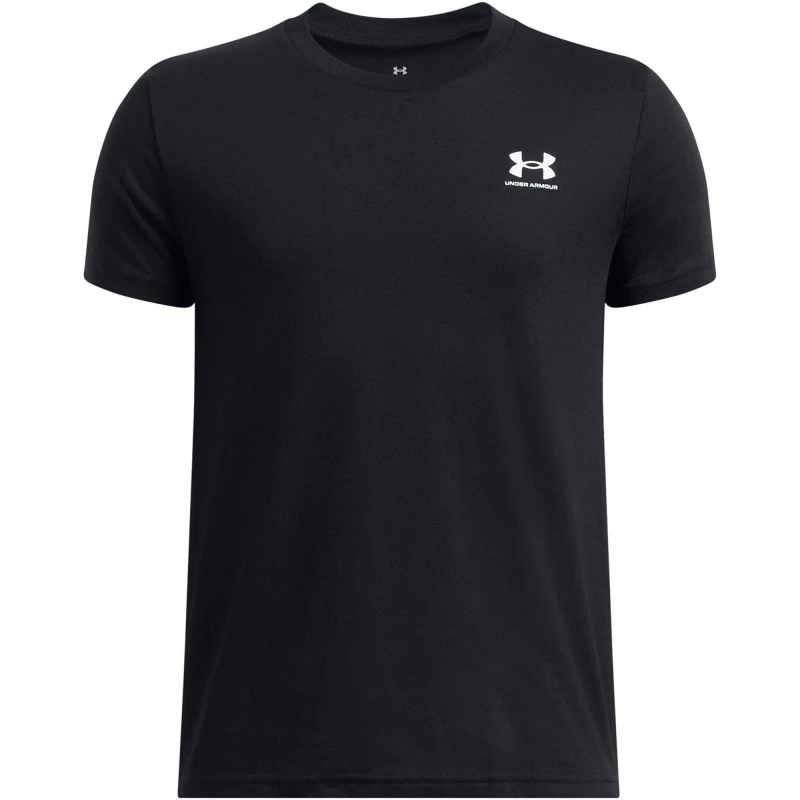 Image of Under Armour Left Chest Logo Short Sleeve Juniors Black male 9 -10 Years (M)
