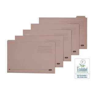 Image of Elba Foolscap Tabbed Folders Mediumweight 250gsm Buff Pack of 100 20 x Set of 5 Position Tabs