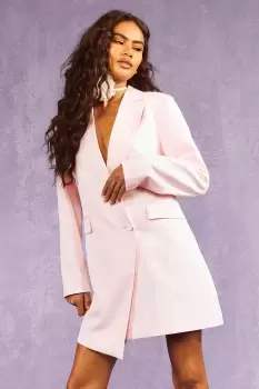 Image of Asymmetric Wrap Front Blazer Dress