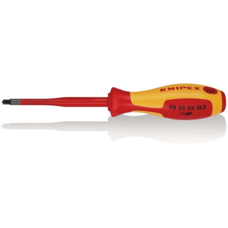 Image of Knipex 98 25 02 Sls Vde Insulated Plus/minus Pozidriv Screwdriver, Pz/s2 X 100mm 28058