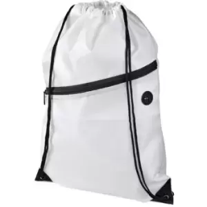 Image of Bullet Adults Unisex Oriole Zippered Drawstring Backpack (One Size) (White) - White