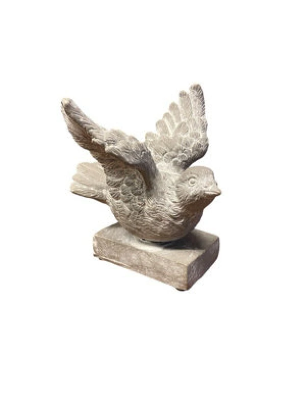 Image of Decorative Bird Ornament - Resin - L12 x W12 x H13cm - Grey MinsterStylishLivingLtd619