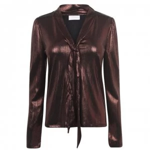 Image of Vila Vikatty Long Sleeve Top - Blk/Copper Foil