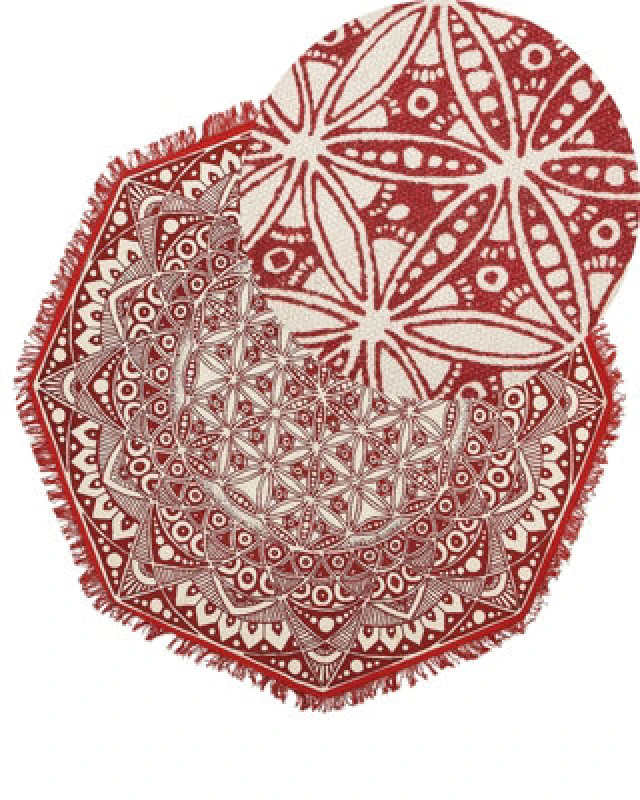 Image of Beliani Rug Mezitili Red 120 Cm Cotton