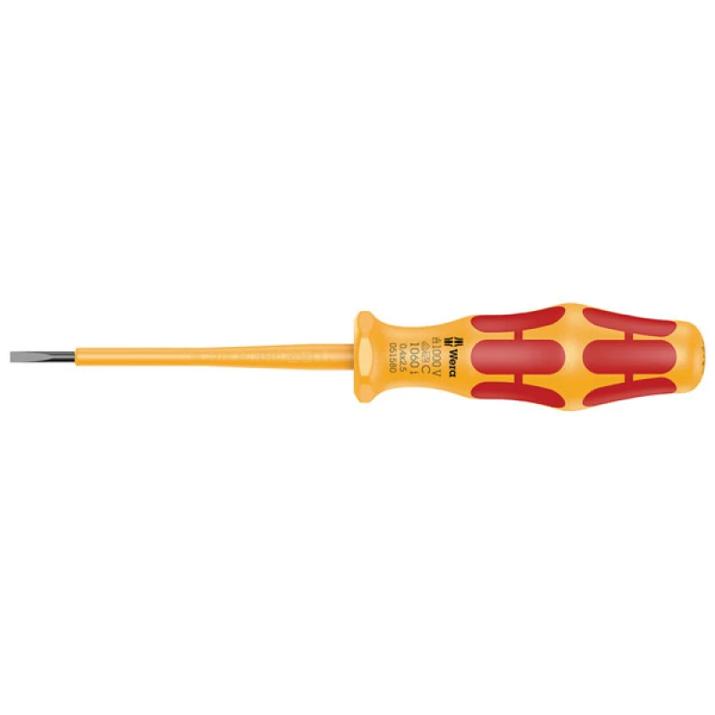 Image of Wera 1060I Kraftform VDE Insulated Slotted Screwdriver 1060 i VDE Tip Size: 5.5mm