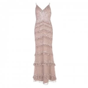 Image of Adrianna Papell Elegant Mesh Dress - ROSE GOLD
