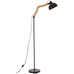 Image of Premier Housewares Blair Floor Lamp - Wood/Black Metal
