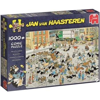 Image of Jan Van Haasteren The Cattle Market Jigsaw Puzzle - 1000 Pieces