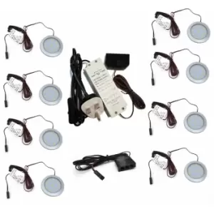 Image of Orbit xl - Bright LED Light Under Cabinet Shelf Cupboard Set - Light Colour Warm White - Lights 8