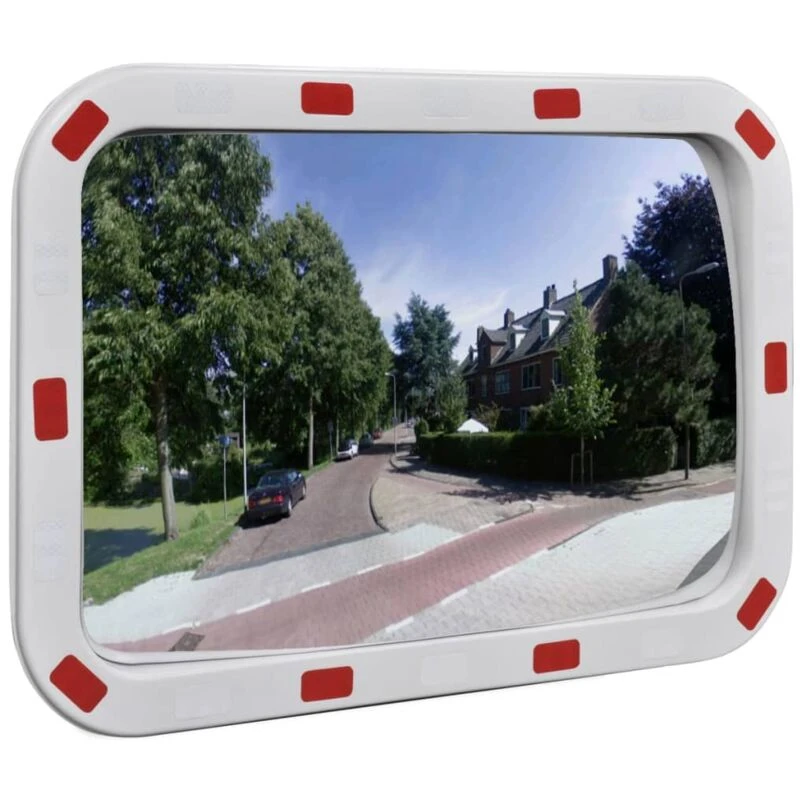 Image of VIDAXL Convex Traffic Mirror Rectangle 40 x 60cm with Reflectors vidaXL 8718475925712