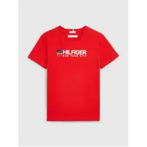 Image of Tommy Hilfiger U Tommy Logo Tee S/S - Red
