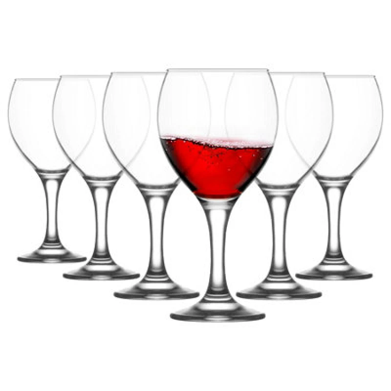 Image of LAV Misket Red Wine Glasses - 365ml - Pack of 6 Clear unisex