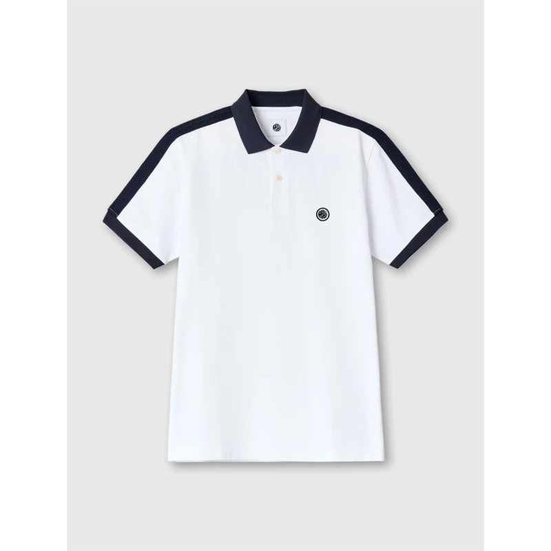 Image of Pretty Green Mens PG Denton Short-Sleeve Polo Shirt White male Small