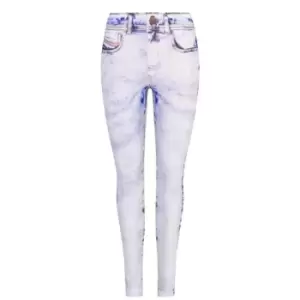Image of Diesel Denim-Print Leggings - Blue