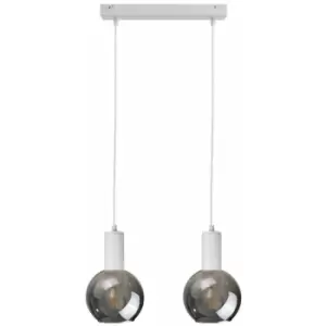 Image of Keter Supra Bar Pendant Ceiling Light White, 50cm, 2x E27
