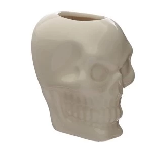 Image of Ceramic Skull Garden Wall Planter