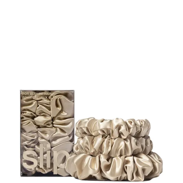 Image of Slip Pure Silk Back To Basics Assorted Scrunchie Set (Various Colours) - Blonde