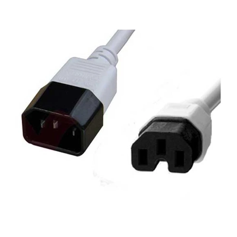 Image of FDL 3M IEC MAINS EXT. CBL.- C14 PLUG TO C15 (HOT) SKT - WHITE