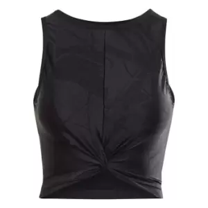 Image of Reebok Shiny Yoga Scribble Crop Tank Top Womens - Black