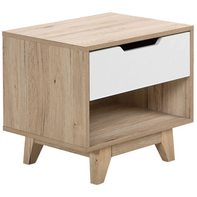 Image of Beliani 1 Drawer Bedside Table Spencer White