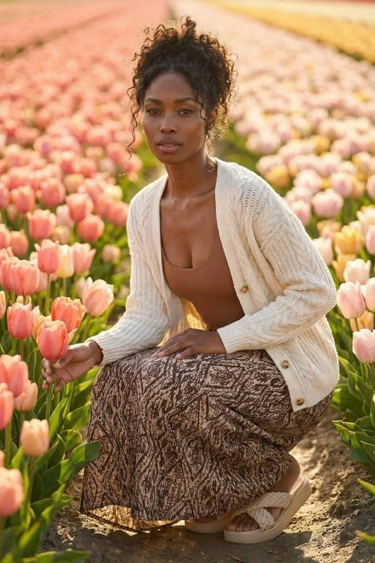 Image of Roman Womens Abstract Diamond Print Midi Skirt in Chocolate Size: 20 Chocolate Female 20