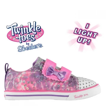 Image of Skechers Twinkle Toes Rainbow Cutie Infant Girls Trainers - Purple/Multi