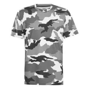 Image of adidas Mens Training Allover Printed T-Shirt - Grey Camo